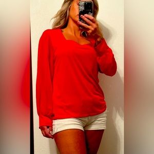 Calvin Klein Womens Red Blouse